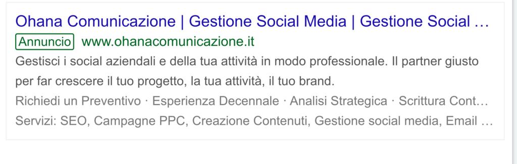 pubblicità su Google search